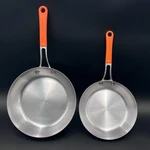 Rachael Ray Stainless Steel Cookware Fry Pan Skillet 8" 10" Orange Handle. Fixed Price $54.95.