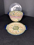 Temptations Old World 1 Qt Round Casserole Dish With Trivet & Plastic Cover. Fixed Price $15.00.