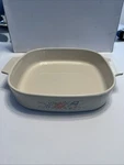 Corningware Baking Dish Beige With Floral Design A-10-B 2.5 Liter. Fixed Price $20.00.