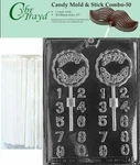 Birthday Themed Chocolate Candy Lollipop Molds & Stick Combo By Cybrtrayd. Fixed Price $10.95.