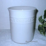 Le Creuset White Stoneware 1 Liter Kitchen Utensil Crock Holder 6". Fixed Price $34.95.