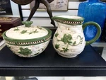 Vintage Temptations By Tara Irish Green Flower Sugar Bowl Milk Jug. Fixed Price $19.99.