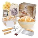 9" Banneton Bread Proofing Basket Set 2 Round & Oval Rattan, Sourdough. Fixed Price $40.52.