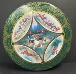 Vintage Round Container English Fox Hunting Scene 6.5". Fixed Price $12.60.
