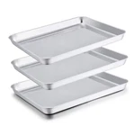 Baking Sheets Set Of 3 Stainless Steel Cookie Tray Pan 16X12X1. Fixed Price $43.85.