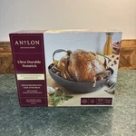 Anolon Advanced Home Ultra-durable Nonstick Moonstone Roaster & Rack Pan Turkey. Fixed Price $99.95.