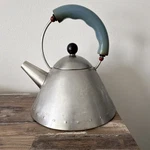 Alessi 9093 Stove Top Kettle Silver Stainless Steel Blue Ergonomic Handle. Fixed Price $84.99.