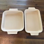 Creuset Of 2 Stoneware Rectangular Square Casserole Baking Pan Dishes. Fixed Price $59.99.