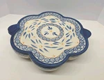 Temptations Old World Blue Floral Daisy Appetizer Divided Tray Lidded Dish. Fixed Price $49.99.