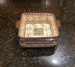 Temp-tations By Tara World 8" Square Brown Bakers W/wire Holder: 2 Qt & Tray. Fixed Price $26.95.
