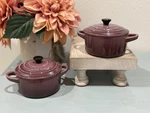 Creuset Mini Round Cocotte Fig SET-2 Petite Dutch Oven Nwt Purple 10 Cm. Fixed Price $80.00.