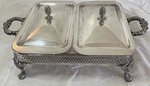 Marinex Silver Plated Double Chafing Buffet Dish Sterno Candle Heat-gorgeous. Fixed Price $70.00.