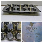 Revere Ware Bake 6 Muffin Cupcake Pan Stainless Steel Baking Tin 11 X 7. Fixed Price $79.99.