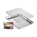 Kitchenatics Small Quarter Sheet Baking Pan With Rack, Stainless St... Fast Ship. Fixed Price $44.99.