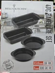 Bakeware Piece Set Oven Safe 450 Degrees Hell's Kitchen HK-2802. Fixed Price $9.99.