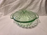 (d) Martha Stewart Everyday Mse Green Glass Covered Casserole Dish 2QT. Fixed Price $27.00.
