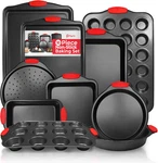 10PC Non-stick Baking Pan Set,bpa-free Carbon Steel Bakeware Set-silicone Handle. Fixed Price $89.97.