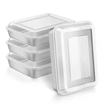 Herogo Baking With (4 Pans + Lids), 8 X 10 Inch Nonstick Rectangle .... Fixed Price $51.03.