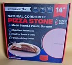 Kitchenstar 14" Pizza Stone Natural Cordierite Baking New Open Box. Fixed Price $49.99.