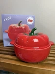 Cerra Red Tomato Ceramic Casserole Pot With Lid New Nib. Fixed Price $30.00.