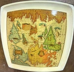 Vintage Lacquer Ware Rectangle Serving Tray World Map Design Made Japan. Fixed Price $17.88.