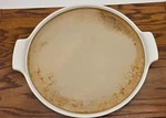 Pampered Chef Round Pizza Stone White Ceramic Handles 15" Baking #2182 Usa. Fixed Price $48.97.