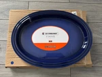 Le Creuset 18" X 13" Oval Classic Stoneware Platter, Cobalt Blue, Nib. Fixed Price $103.99.