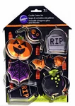 Wilton Metal Cookie Cutter Set 7PC Halloween Haunted House Bat Gravestone Coffin. Fixed Price $13.23.