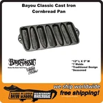 Bayou Classic 7 Mold Cast Iron Cornbread Pan 12 "l X 5" W Great Gift Idea. Fixed Price $27.88.