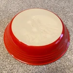 Le Creuset Red Stoneware 10 Inch Round Pie Dish Baking Pan 12-31 Cerise Flame. Fixed Price $44.50.