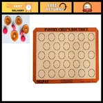 Non-stick Silicone Baking Mat For Macarons, Big Pan Size 13.58"X19.5", 28 Circle. Fixed Price $84.99.