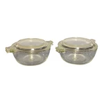 2 Vintage Pyrex #018 Clear Glass 10 Oz Casserole Bowl With Lid 680-C -usa. Fixed Price $24.99.