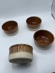 Emile Henry France Ribbed Ramekins / 10.08 Two Tone Brown Custard Cups Set Of 2. Fixed Price $29.50.