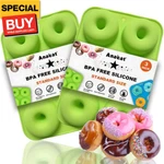 2 Pack Donut Pan Silicone Baking Mold, Just Pop Out! Non-stick Doughnuts. Fixed Price $12.11.