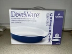 2 Aroma Doveware Oval Casserole Dishes 1QT Blue & White Nib. Fixed Price $22.99.