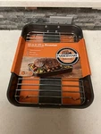 Farberware Bakeware Nonstick Steel Roaster With Flat RACK,11-INCH X 15-INCH Gray. Fixed Price $34.99.