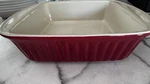 Good Cook Vintage 9"X Vibrant Red Stoneware Baking Dish With Handles. Fixed Price $25.00.