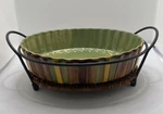 Temptations Baker Server With Wire Wicker Rack By Tara 9.5IN. Fixed Price $27.00.