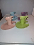 Ceramic Pastel Mug Set Pallet Design Of 4. Fixed Price $11.99.