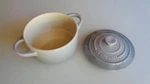 Nwt Le Creuset Mini Mist Grey Round Cocotte 8OZ Stoneware 10 Cm. Fixed Price $25.00.