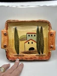Square Serving Dish Italica Ars Hand Painted Italian Villa 6.25 X 8.5 1/8. Fixed Price $17.20.