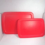 Pyrex Lid Red C-232-PC C-233-PC Rectangular Storage Food Baking Dish 7X11" 9X13". Fixed Price $15.00.