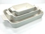 Le Creuset Stoneware Classic Rectangular Baking Dish Of 3 Color Pistache. Fixed Price $195.00.
