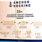 Anchor Hocking 15-PC Oven Basic Bake Set. Fixed Price $59.93.