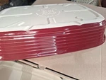 3.5 Qt. Pampered Chef Cranberry 9 X 13" Baker Stone Lasagna Casserole Pan W/ Lid. Fixed Price $55.00.