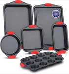 Baking Set 6 Piece Kitchen Oven Bakeware Deluxe Non-stick Black. Fixed Price $39.99.