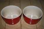 Lot Of Le Creuset Stoneware Ramekins Custard Baking Cups Dishes Red 12-23. Fixed Price $20.99.