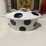 Spotty By Creative Tops Casserole Baking Dish With Lid White W/black Polka Dots. Fixed Price $24.99.