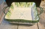 Temptations Hometown Christmas 8" Square Holiday Baker Baking Dish With Rack. Fixed Price $19.99.