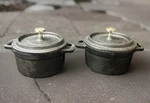 Creative Home 2 Mini Cast Iron Dutch Ovens With Lids Single Serve Cocottes 4 Pcs. Fixed Price $39.87.